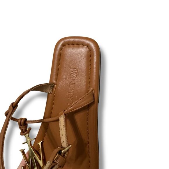 JW Anderson Logo Flat Sandals Pecan Leather Size 37 EU 6.5 US - Picture 8 of 10